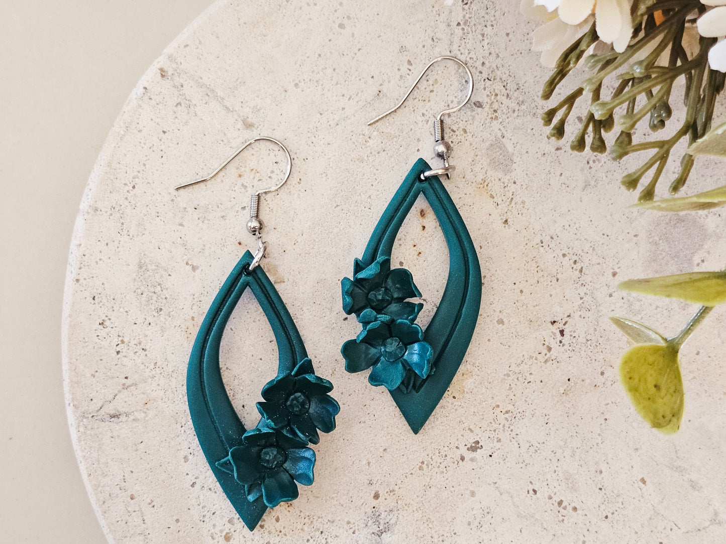 Daily Colour Emerald Green Floral Earrings