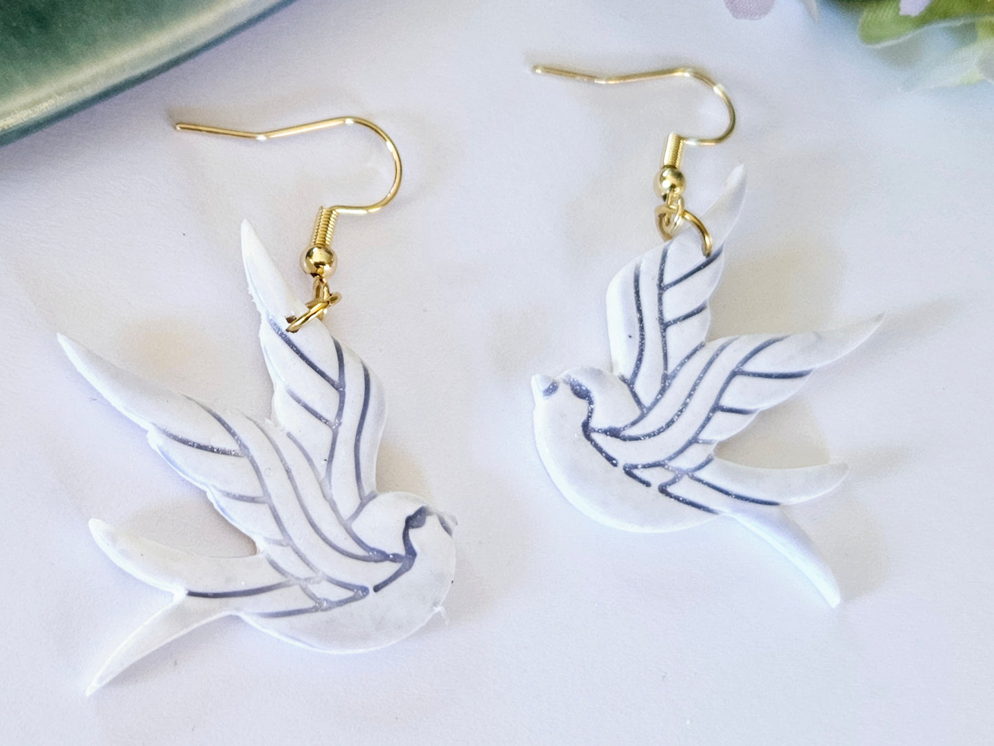 Porcelain Blue Bird Earrings
