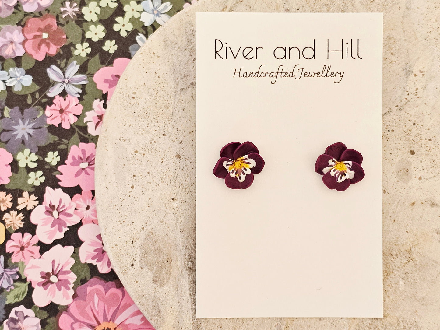 Pansy Studs Purple