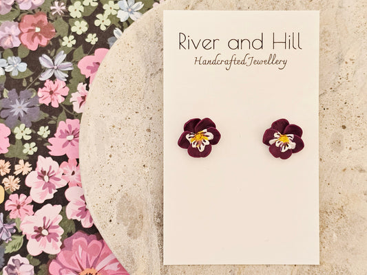 Pansy Studs Purple