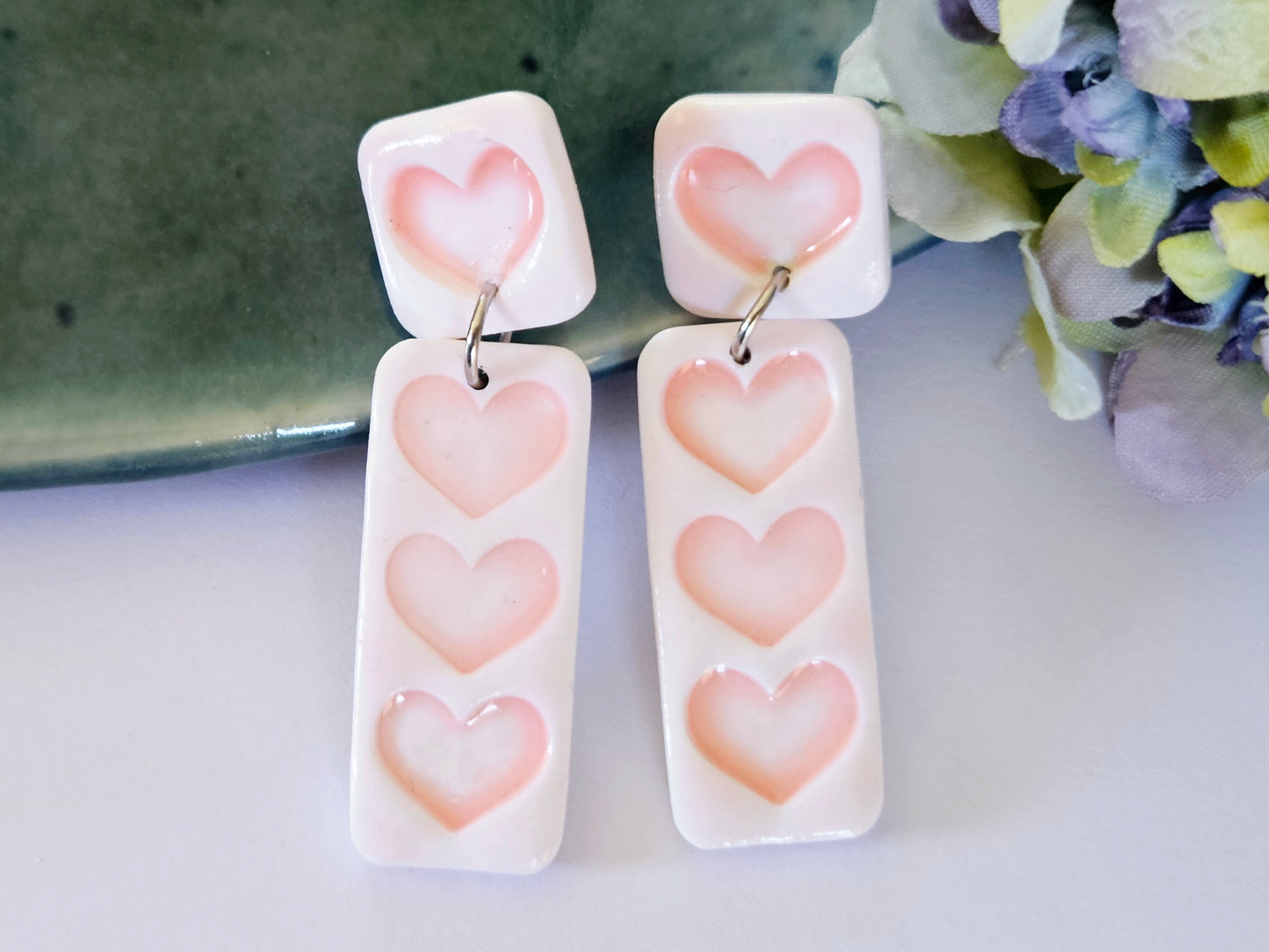 Porcelain Aroha Rectangle Earrings