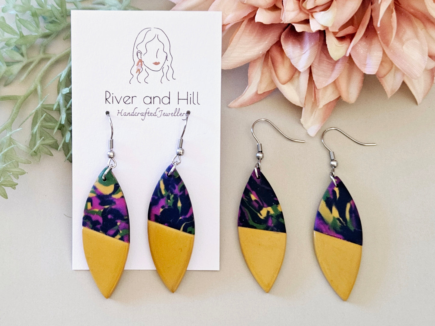 Scraps to Statements Mustard Earrings