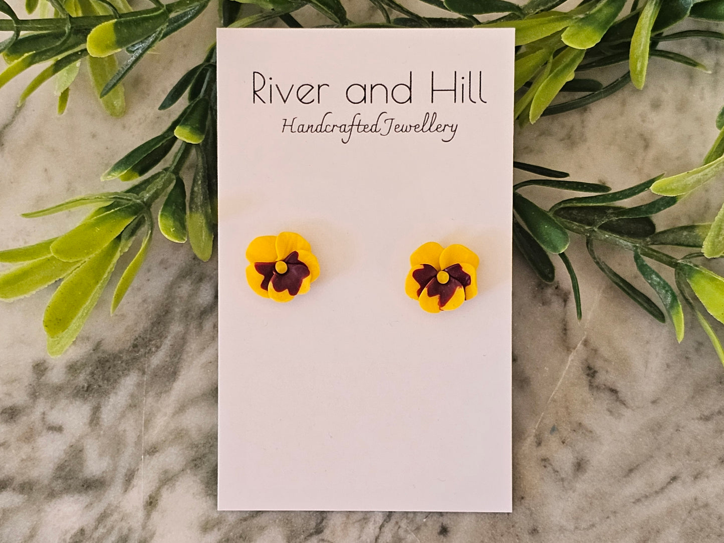 Pansy Studs Yellow