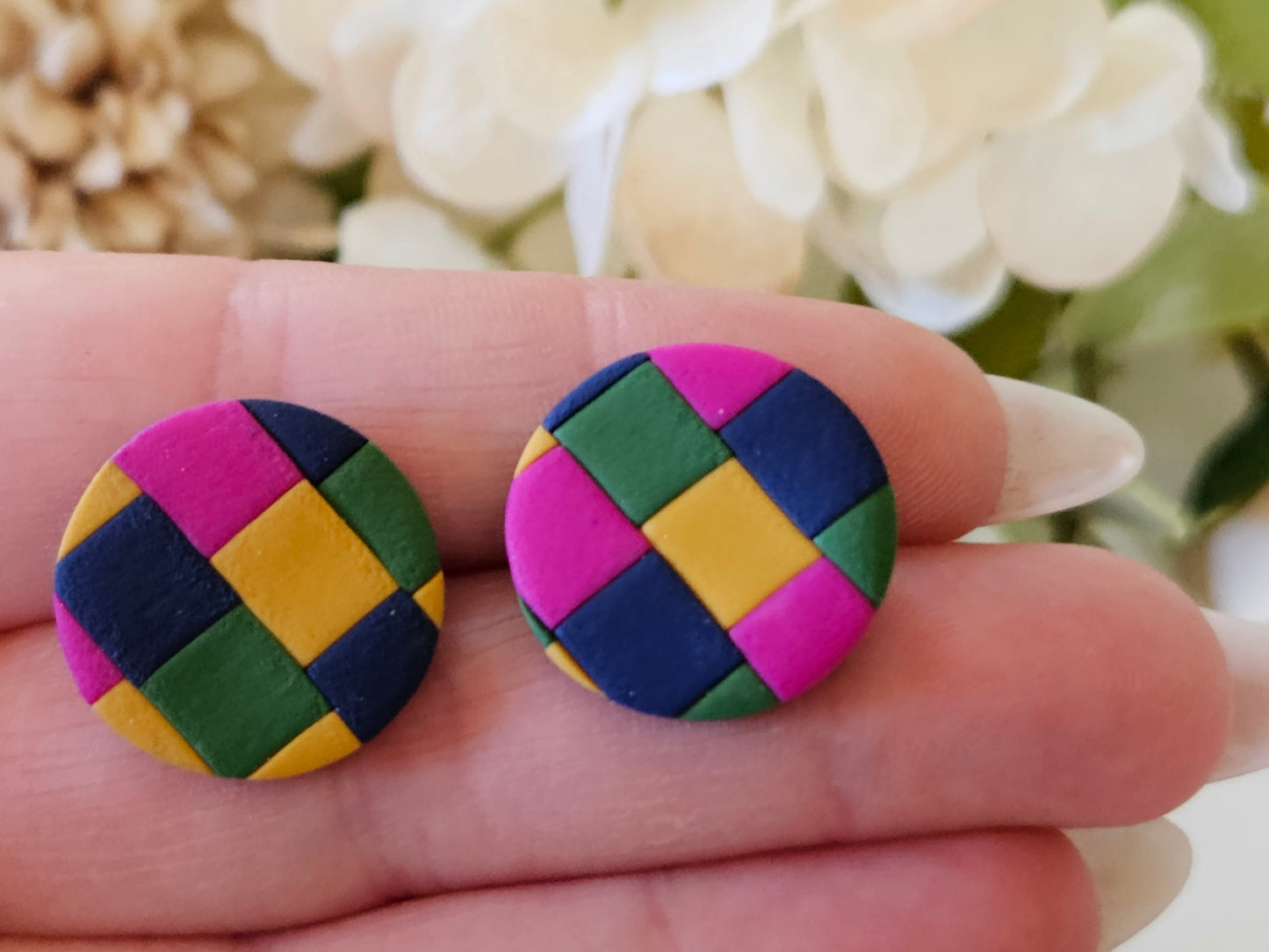Checkered Bright Studs