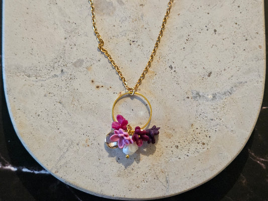 Pink Ombre Cluster Necklace