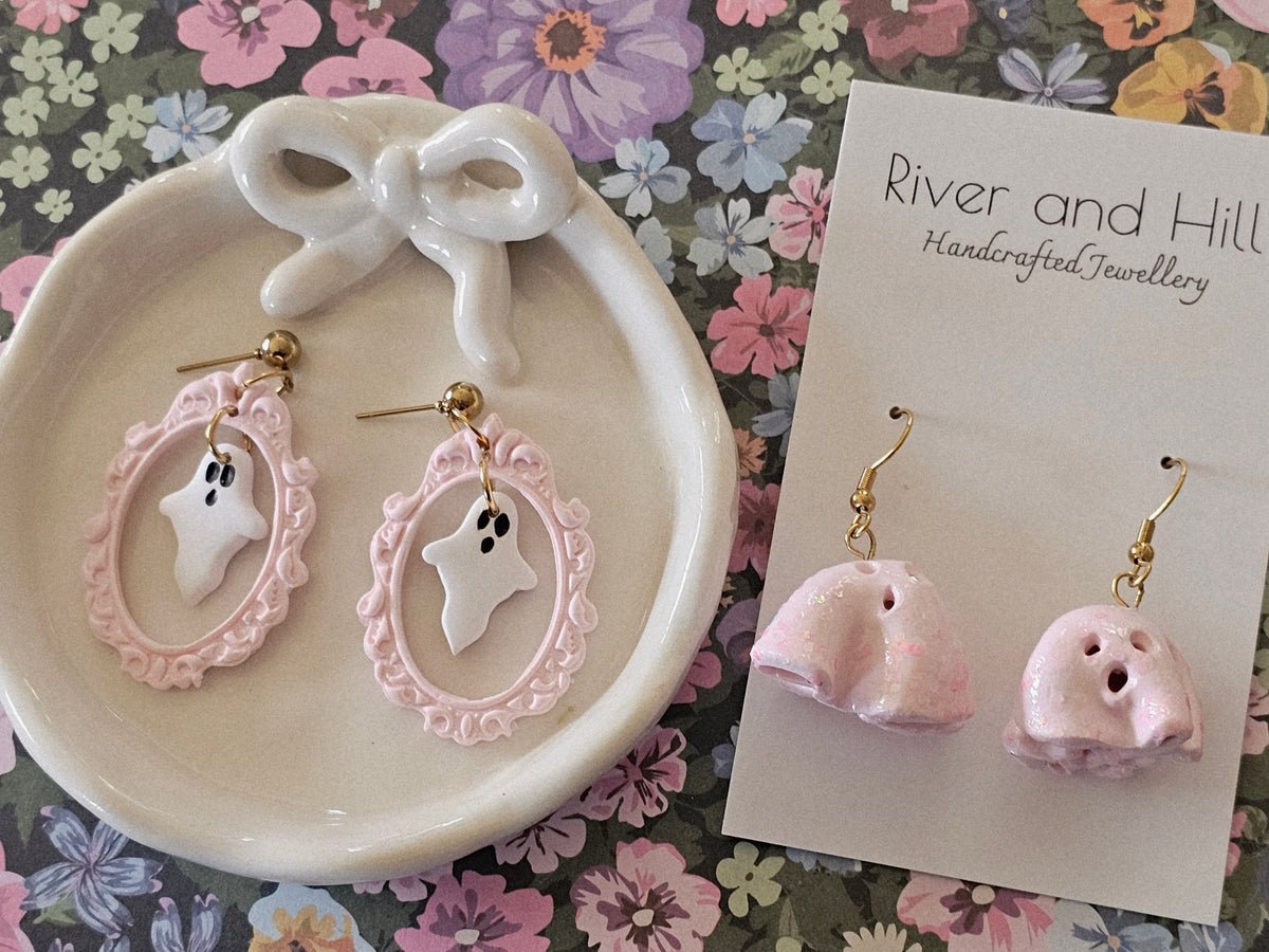 Halloween Pink Ghost Earrings