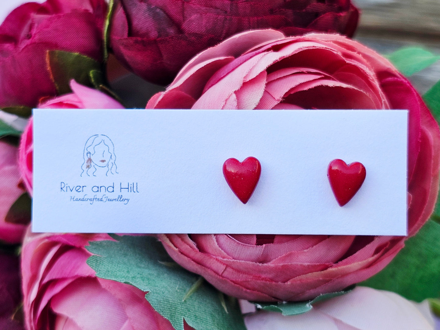 Hearts Collection Hearts Studs Red