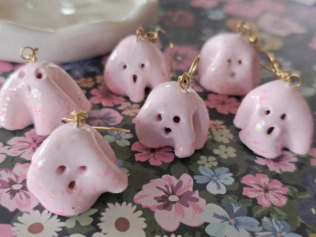 Halloween Pink Ghost Earrings