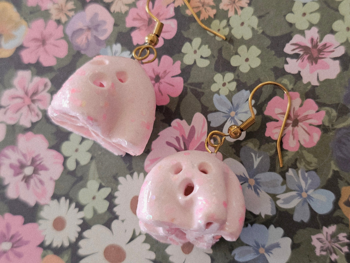 Halloween Pink Ghost Earrings