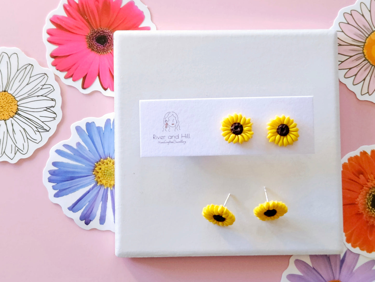 Girls Sunflower Studs