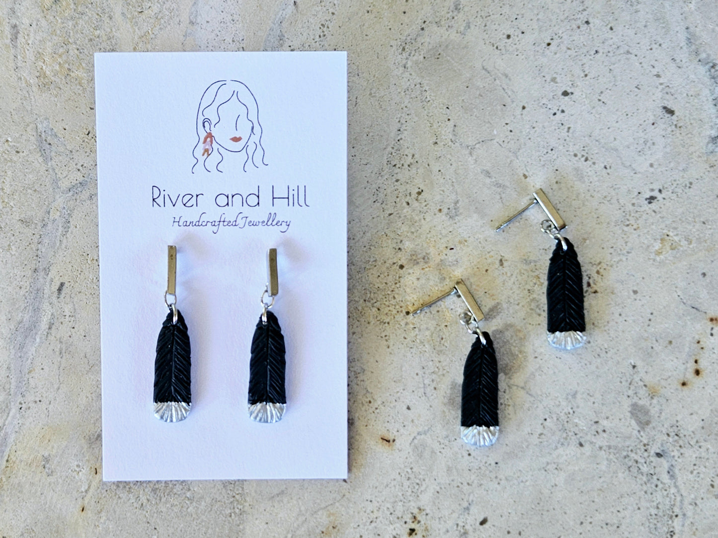 Huia Dainty Feather Earrings