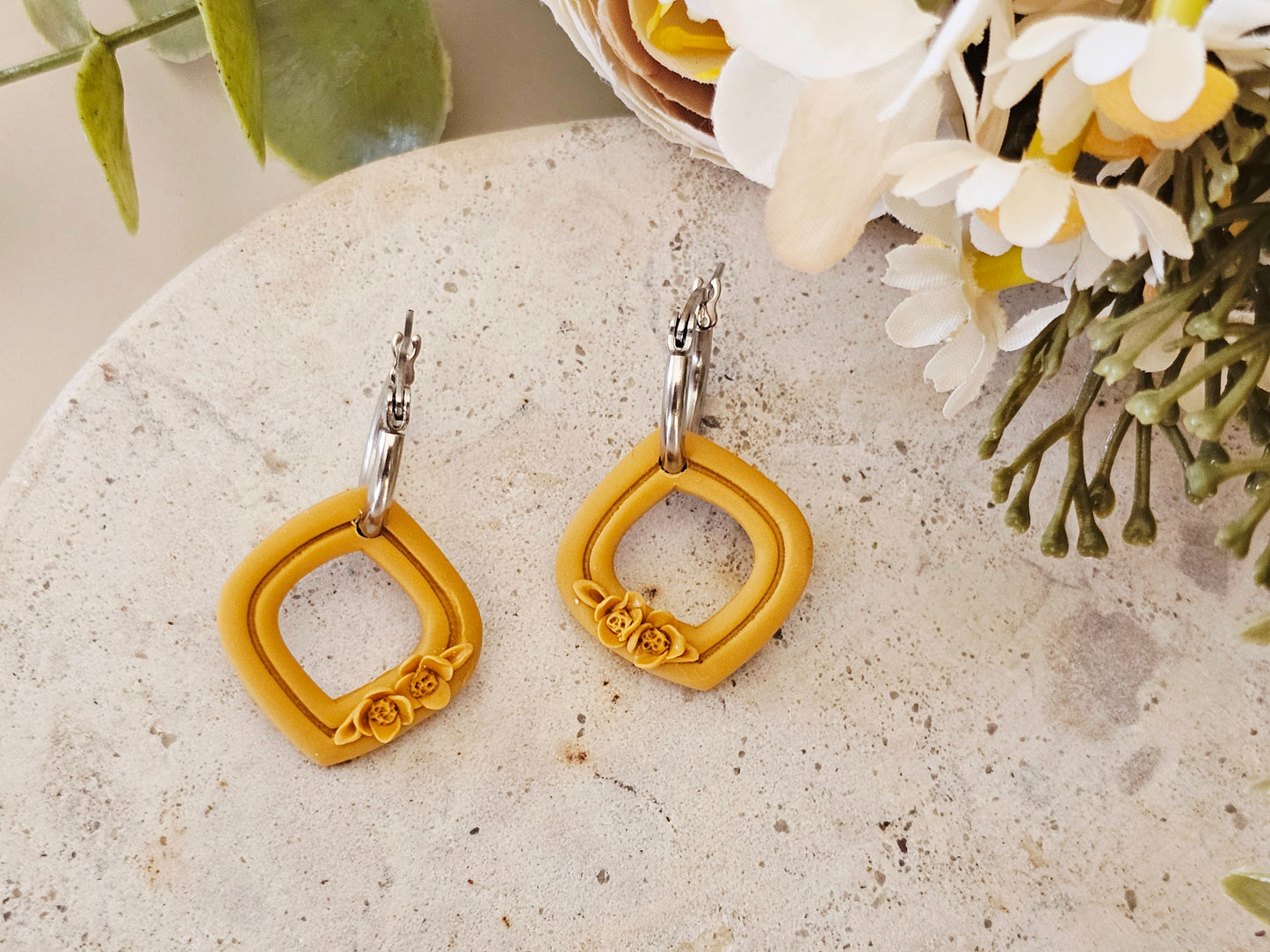 Daily Colour Mustard Floral Hoops