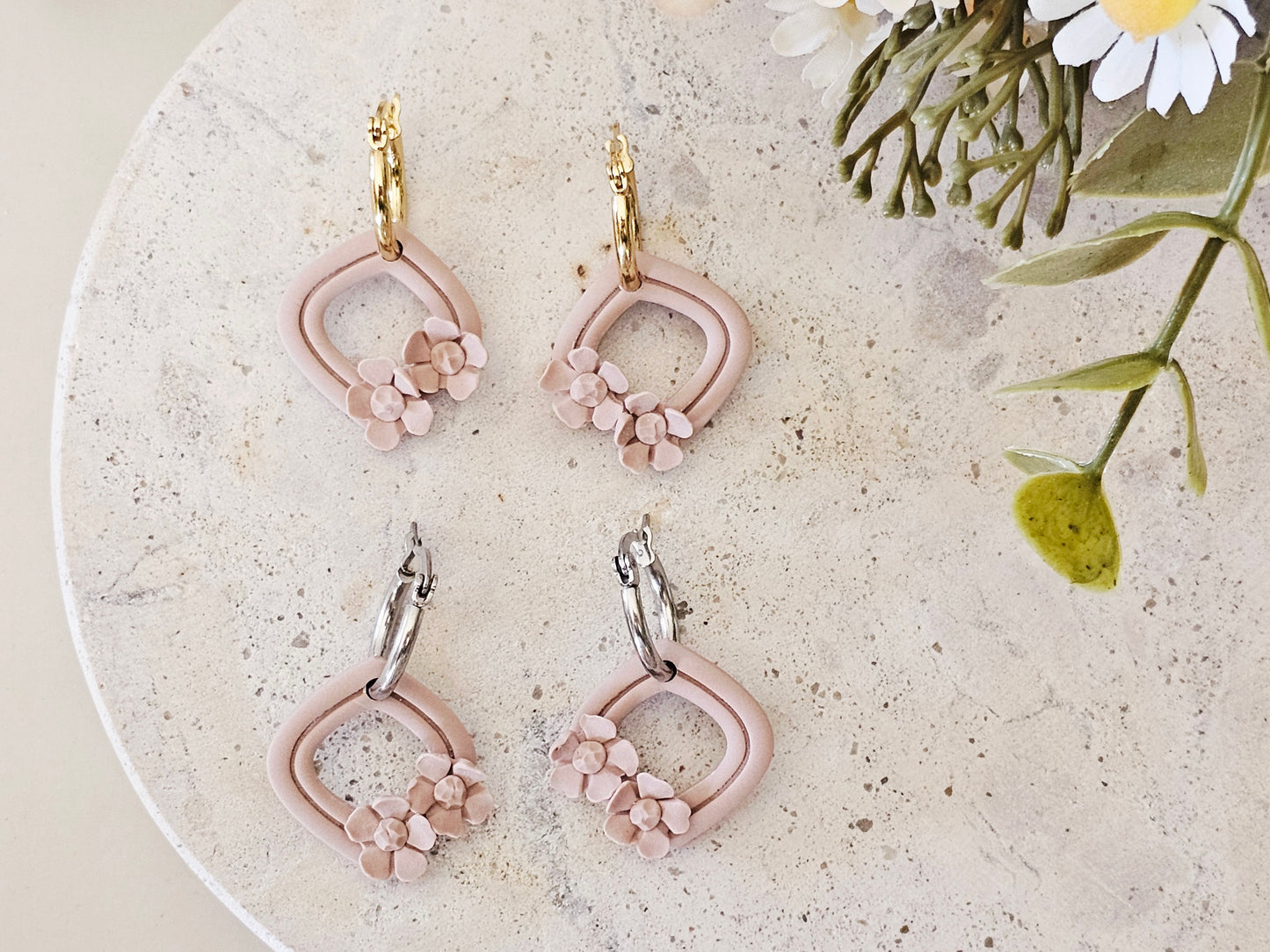 Daily Colour Almond Floral Hoops