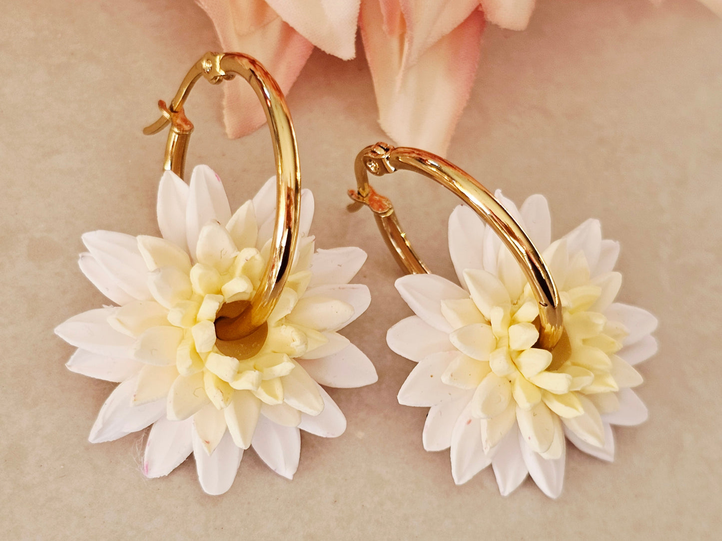 Dahlia Hoops White