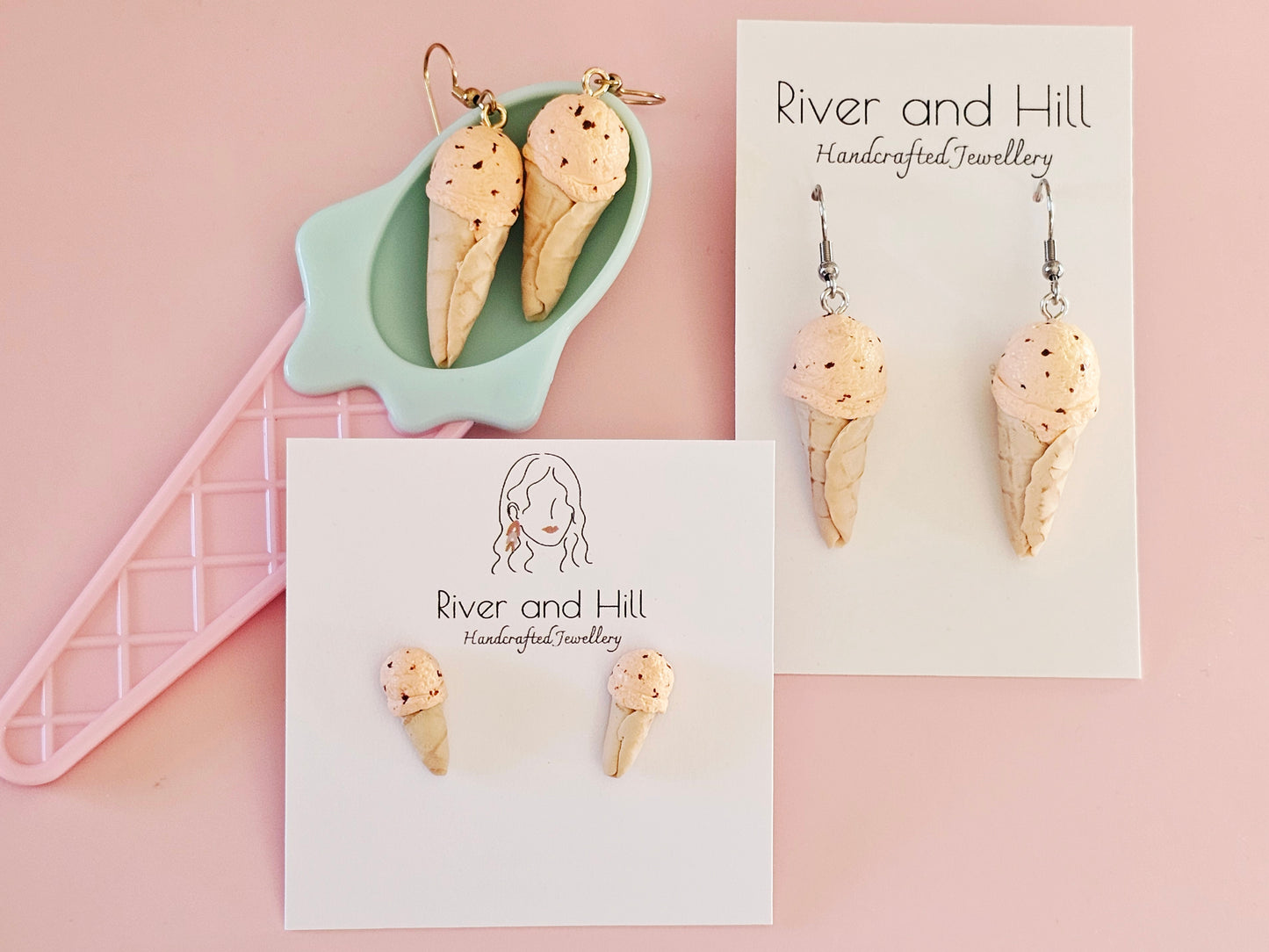 Ice Cream Cone Chocolate Orange Studs