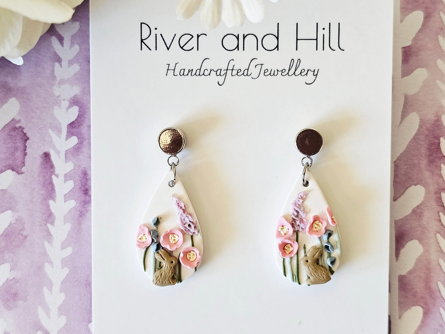 Meadow Bunny Droplet Earrings Small