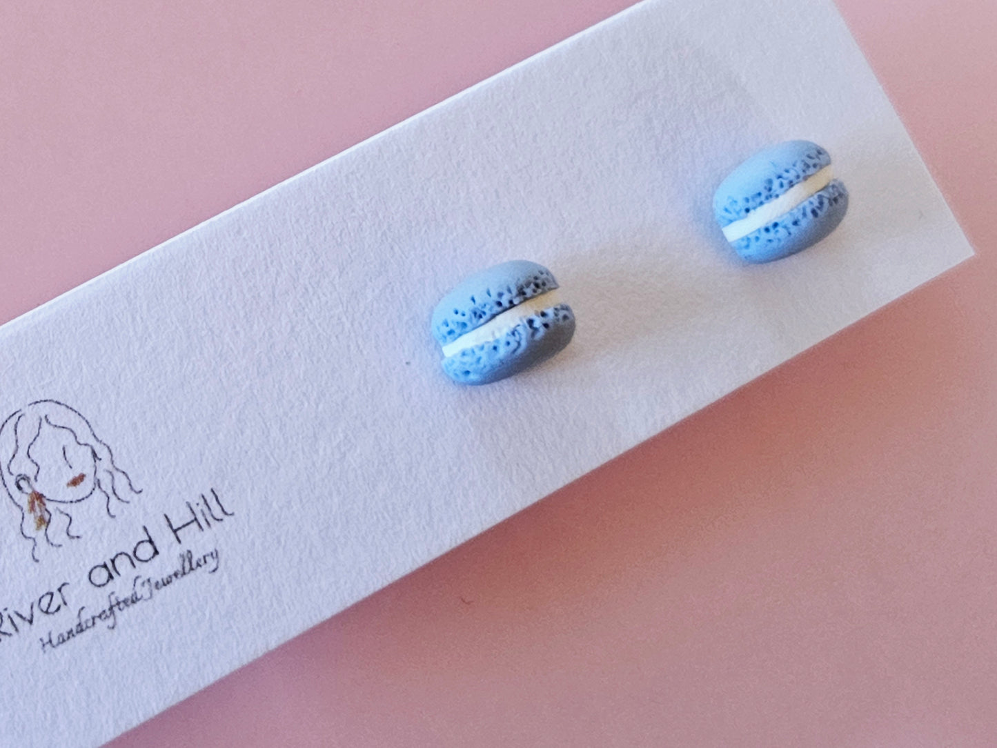 Girls Blueberry Macaron Studs