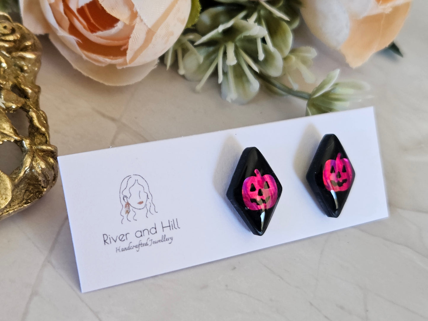 Halloween Pumpkin Studs