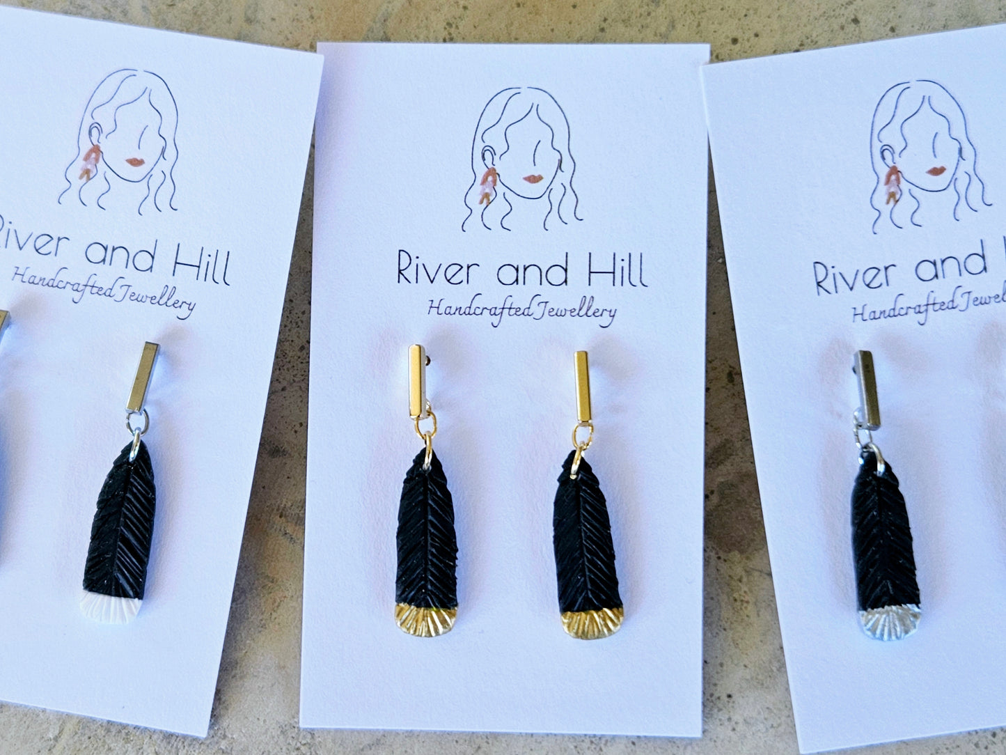 Huia Dainty Feather Earrings
