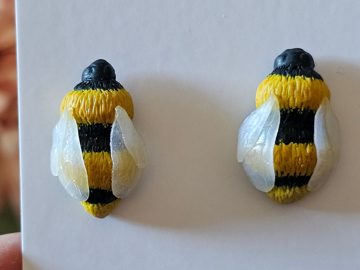 Carnation and Bumble Bee Earrings