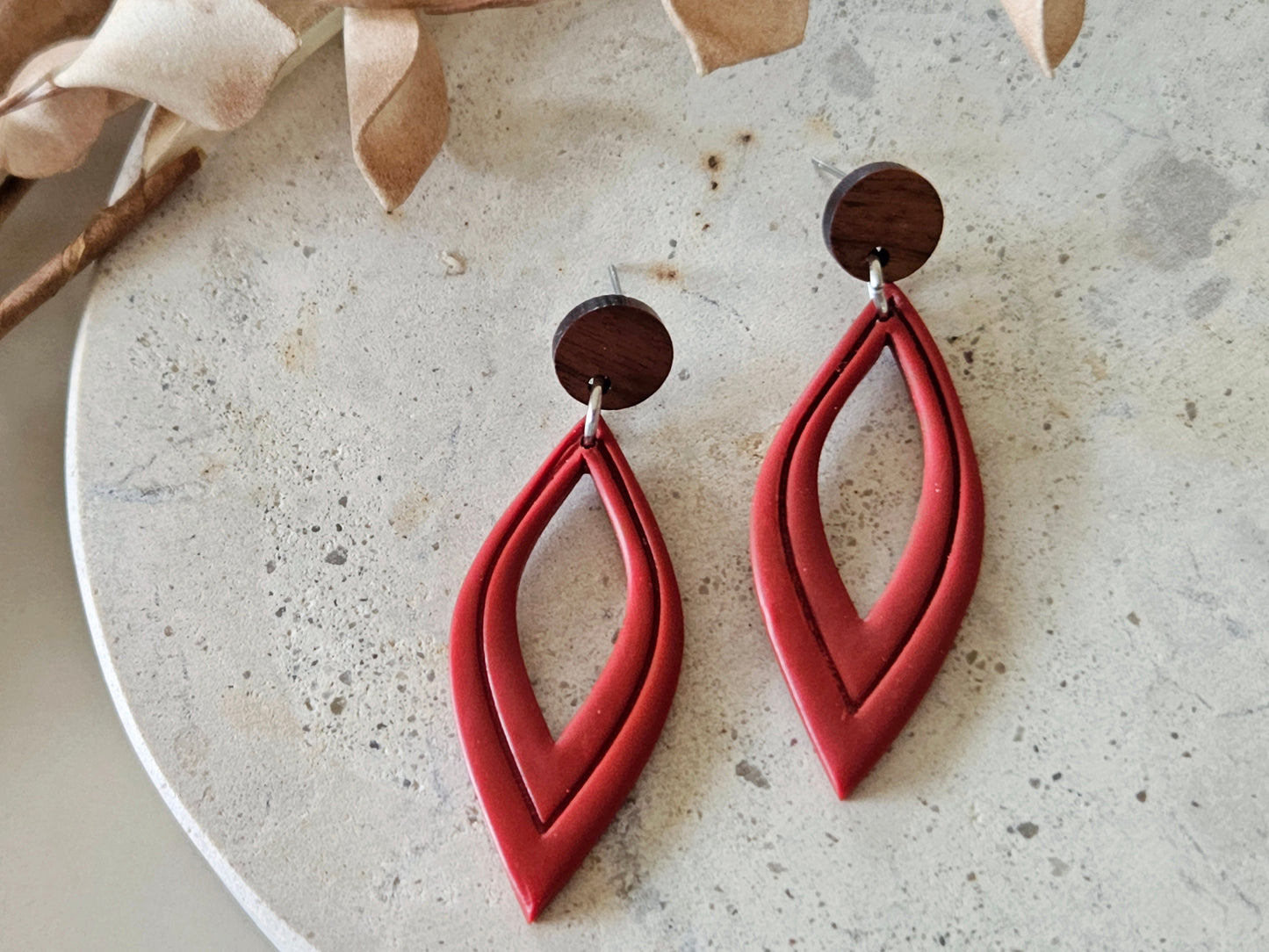 Essentials Cayenne Wooden Earrings