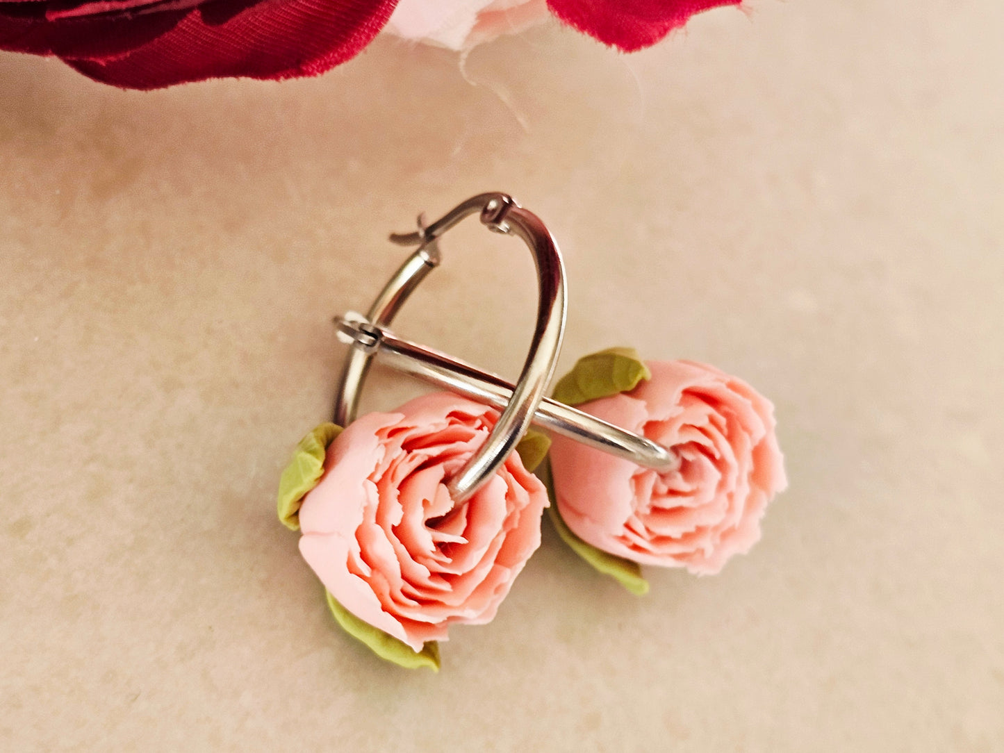 Peonies Pink Hoops