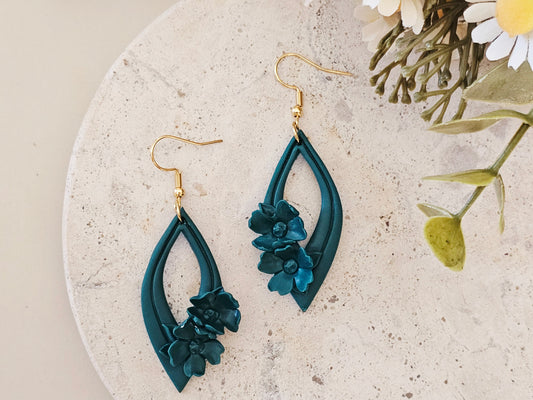 Daily Colour Emerald Green Floral Earrings