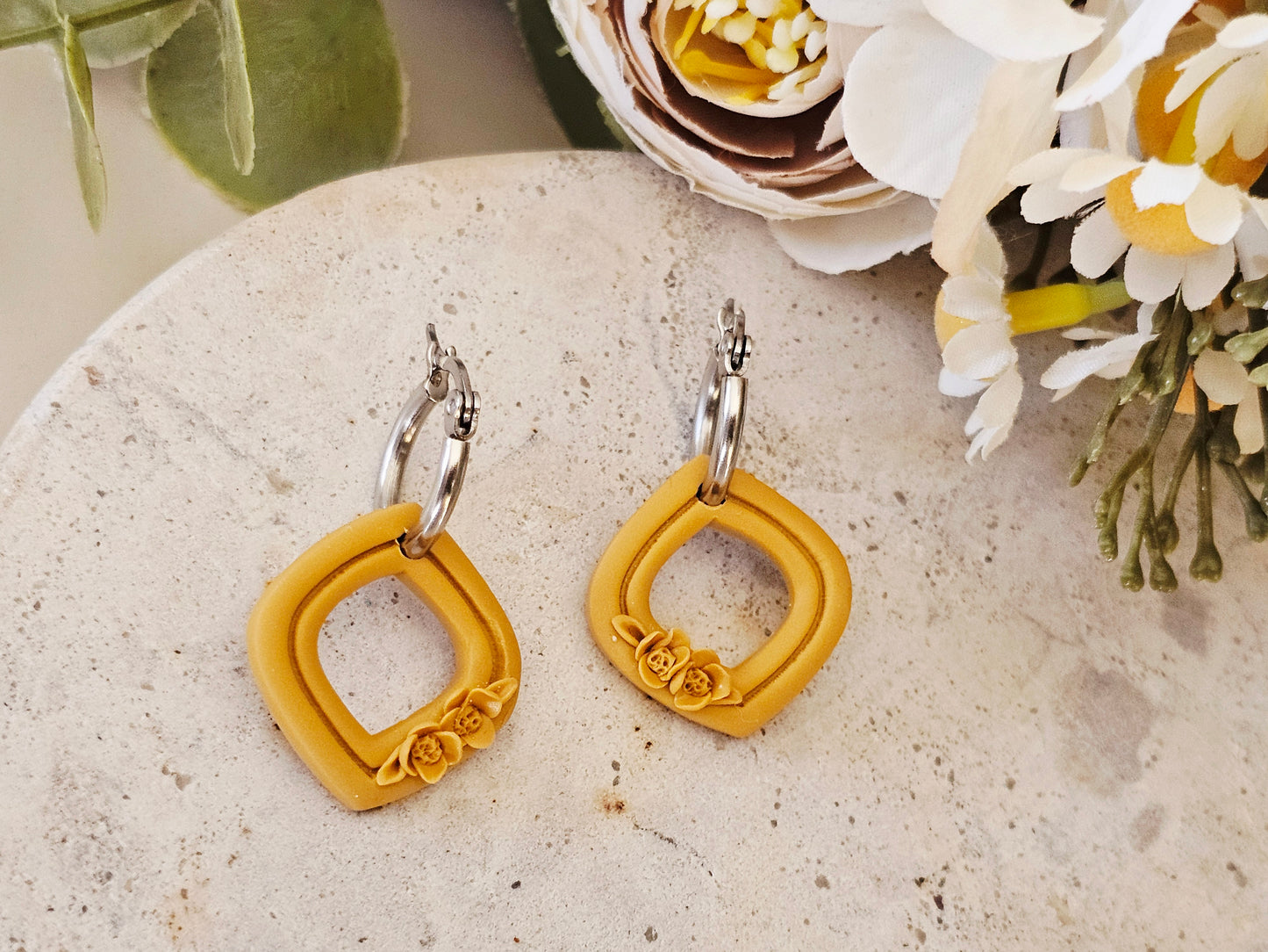 Daily Colour Mustard Floral Hoops