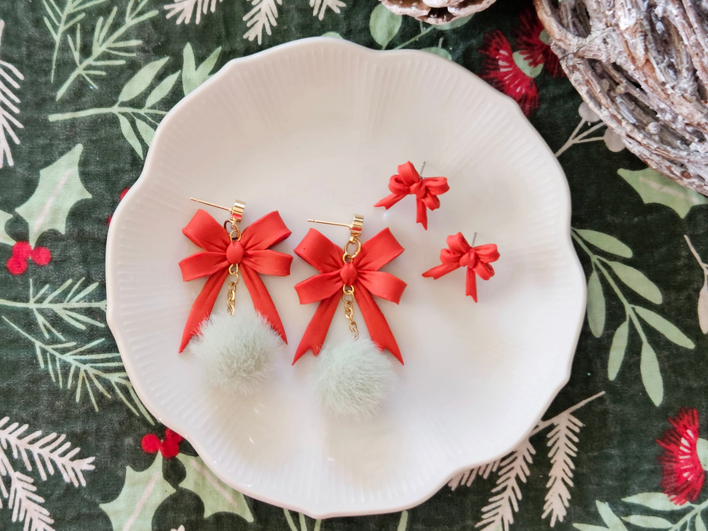 Christmas Bow Earrings