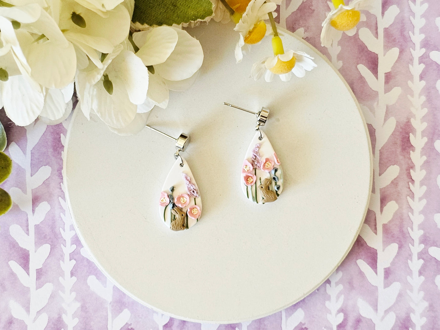 Meadow Bunny Droplet Earrings Small