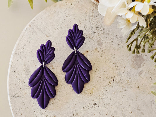 Daily Colour Purple Arch Earrings