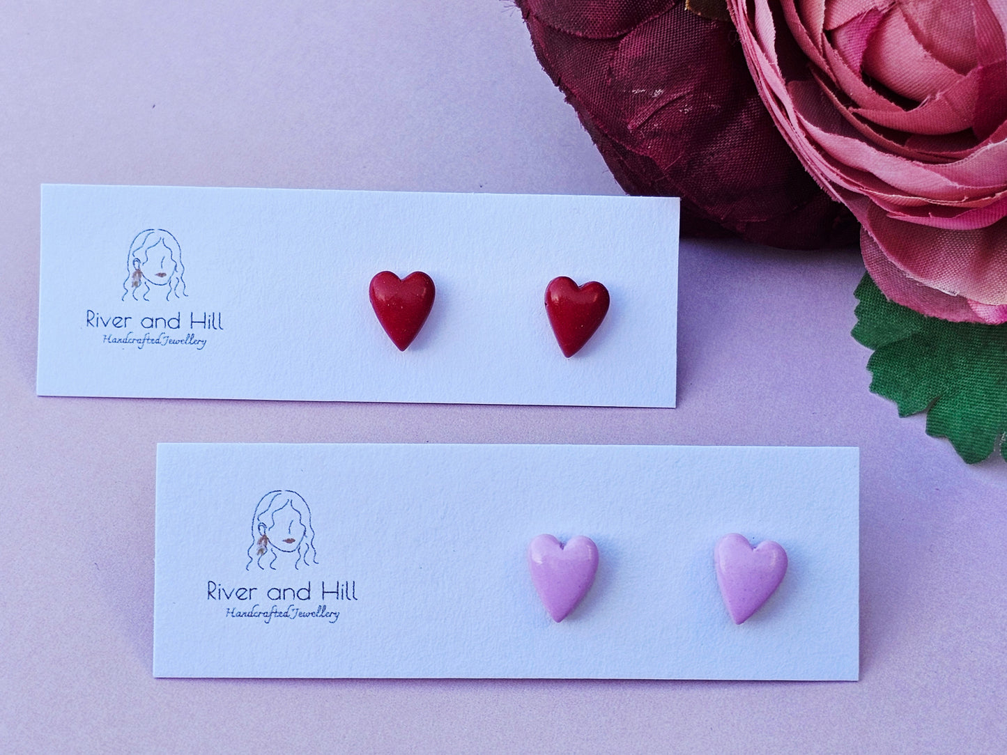 Hearts Collection Hearts Studs Pink