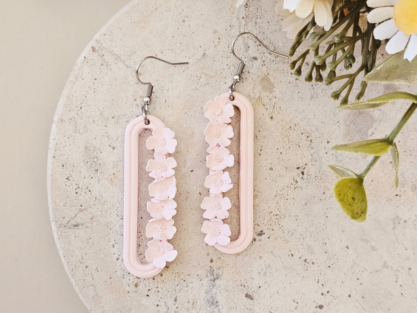 Daily Colour Pastel Pink Floral Earrings