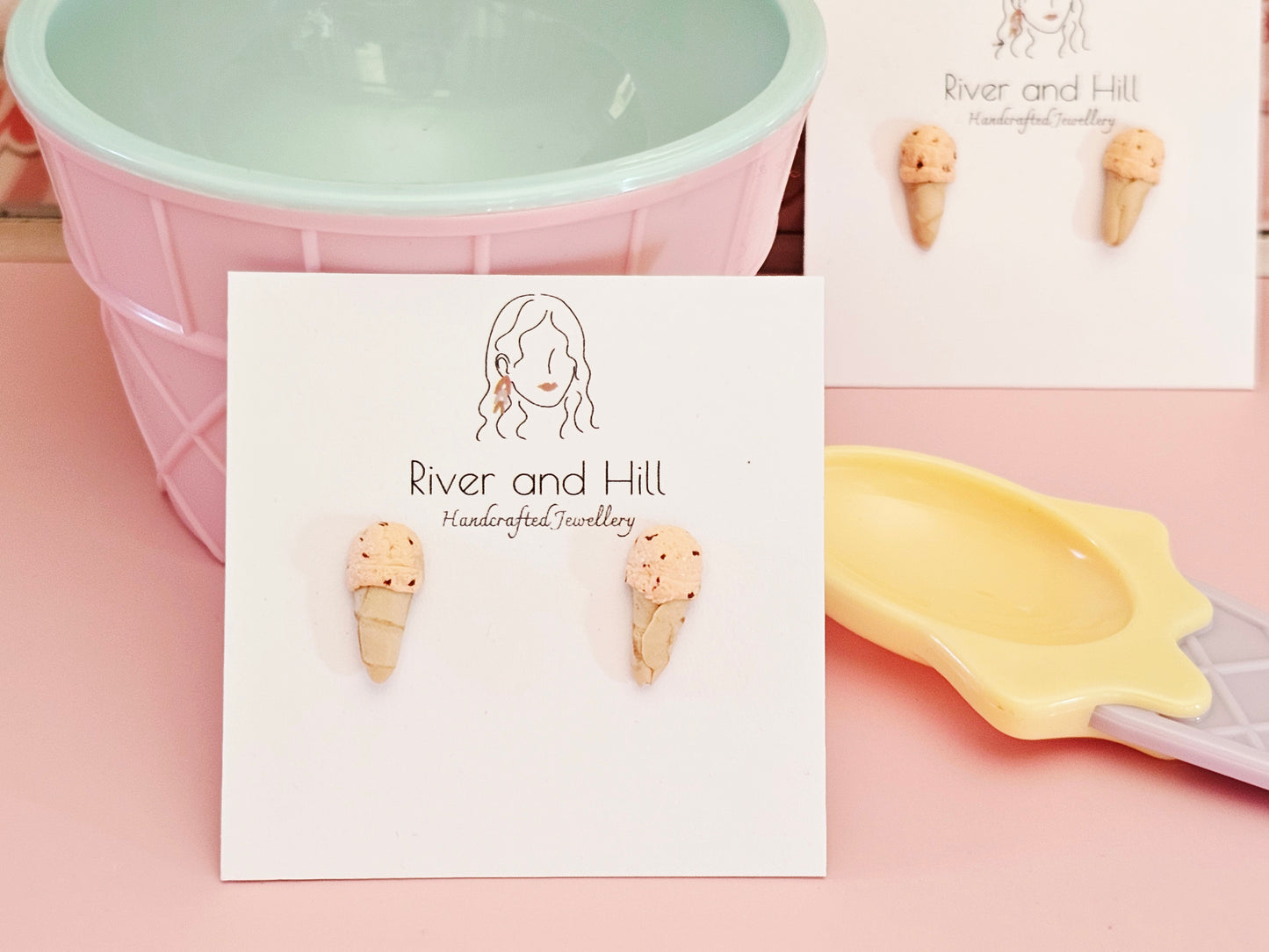 Ice Cream Cone Chocolate Orange Studs