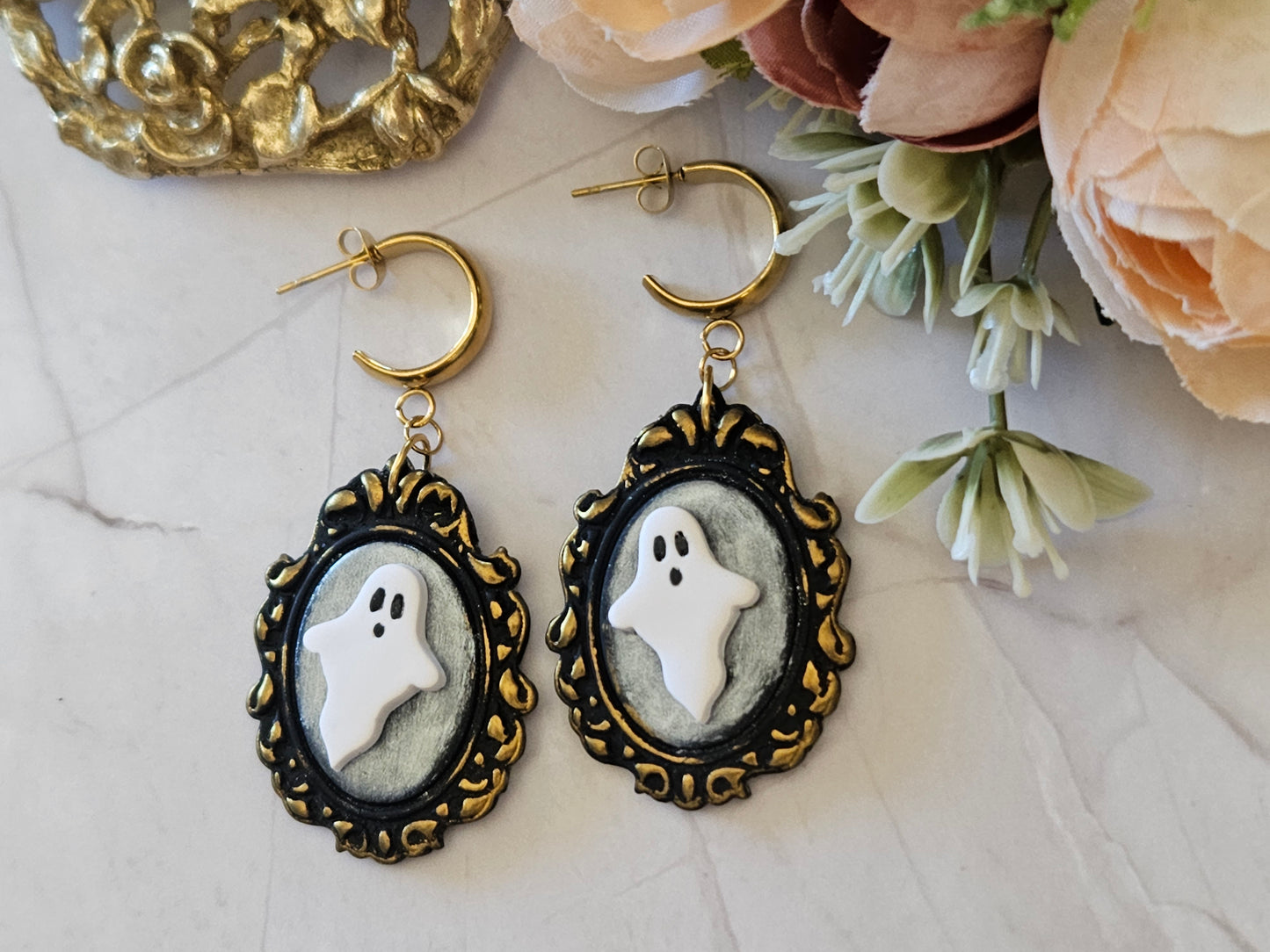 Halloween Mirror Ghost Earrings