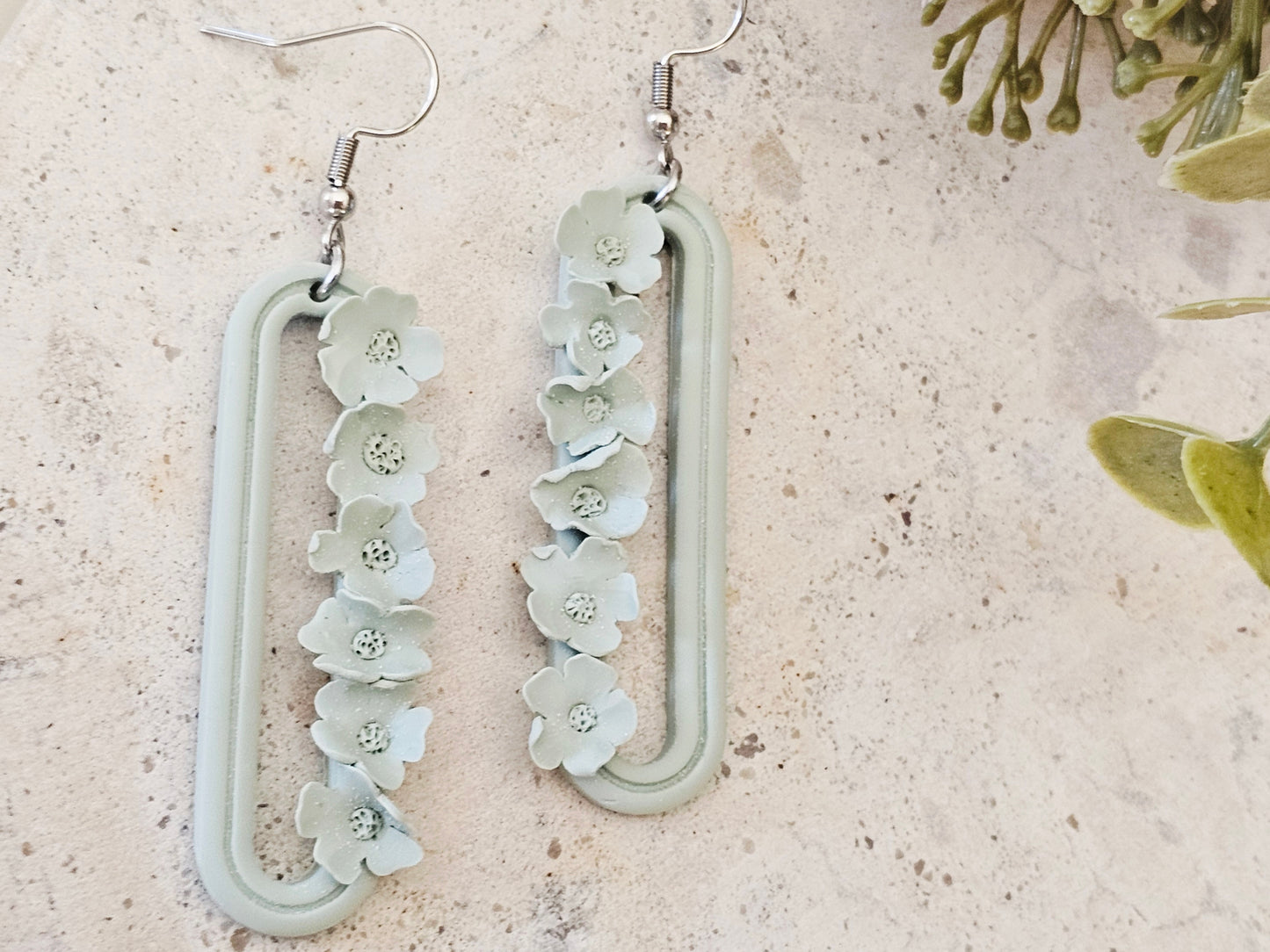 Daily Colour Sage Green Floral Earrings