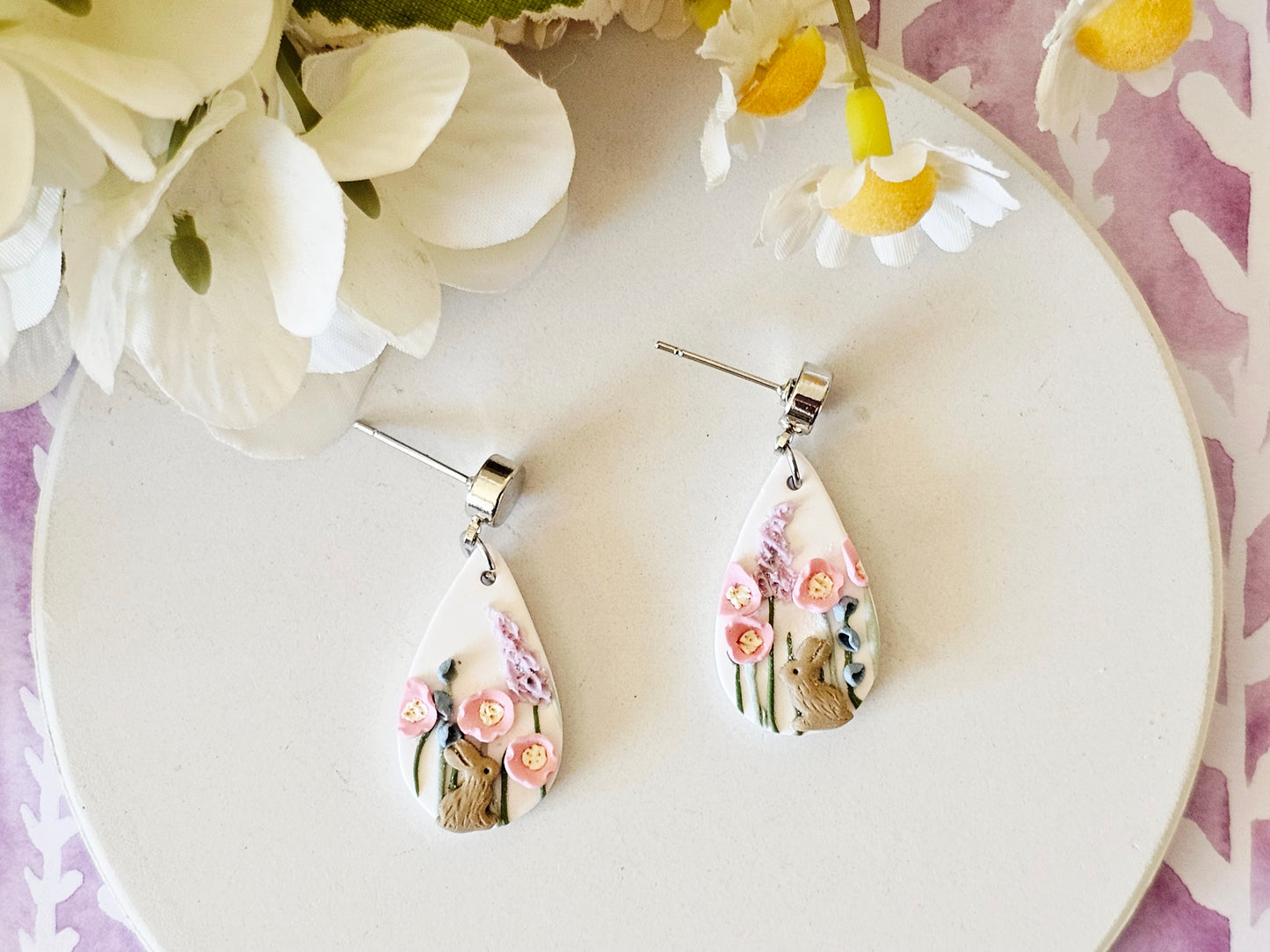 Meadow Bunny Droplet Earrings Small