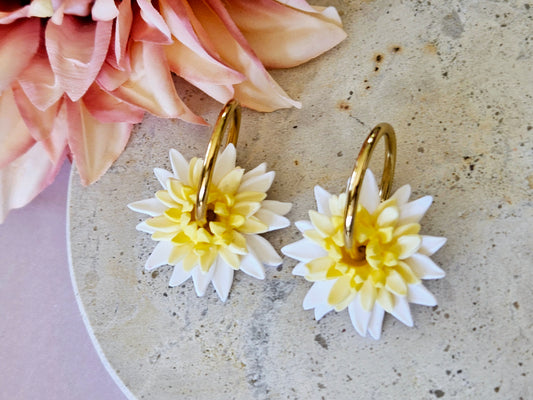 Dahlia Hoops White