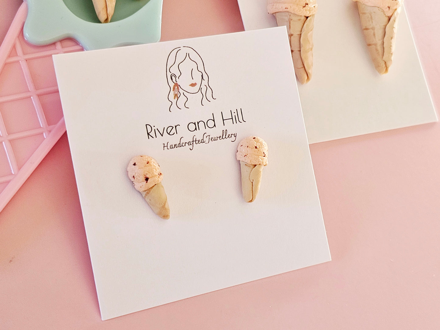 Ice Cream Cone Chocolate Orange Studs