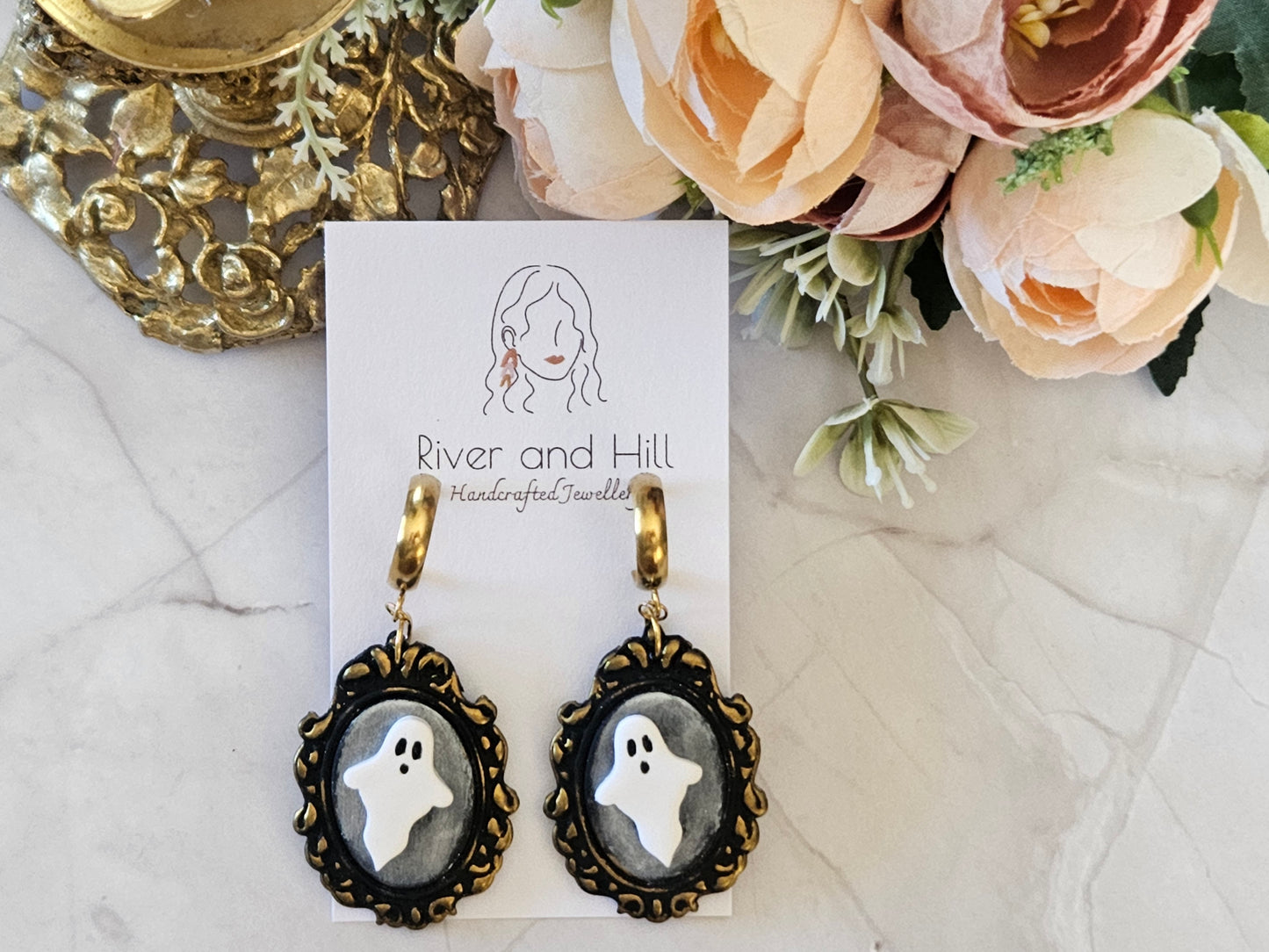 Halloween Mirror Ghost Earrings