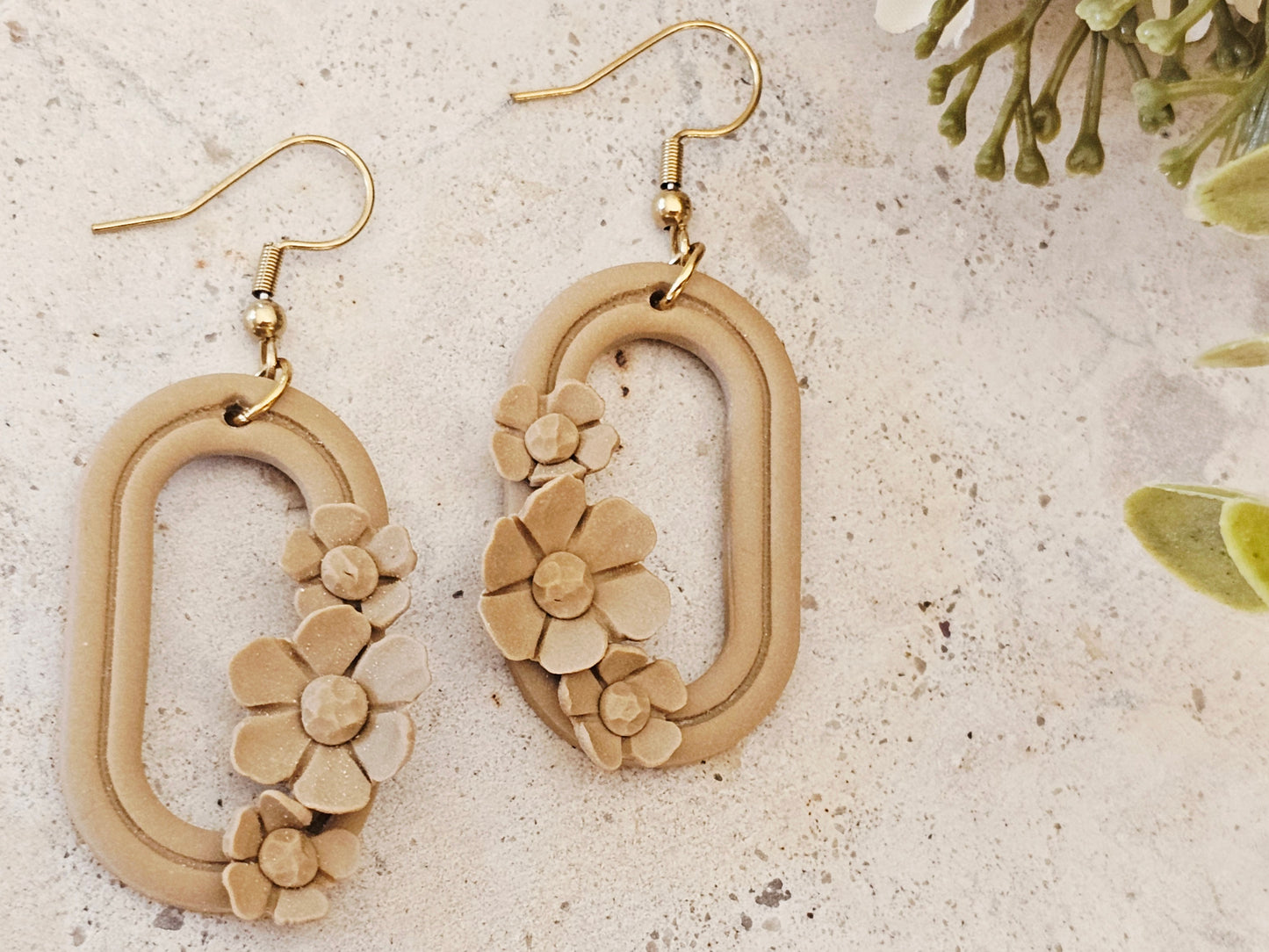 Daily Colour Tan Floral Earrings