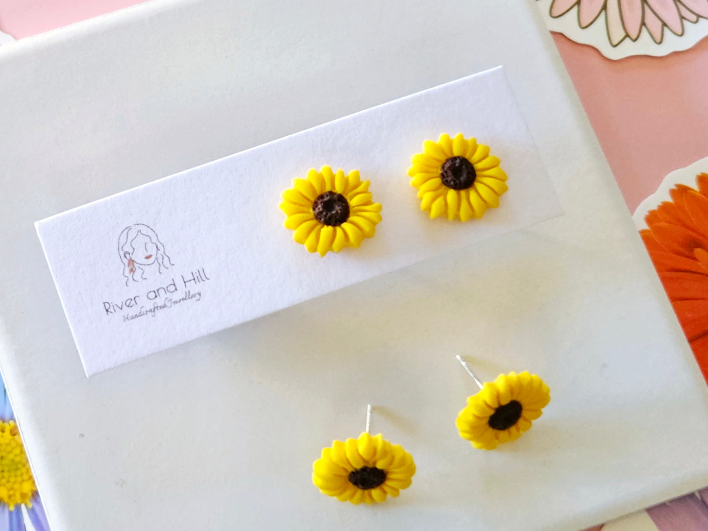 Girls Sunflower Studs