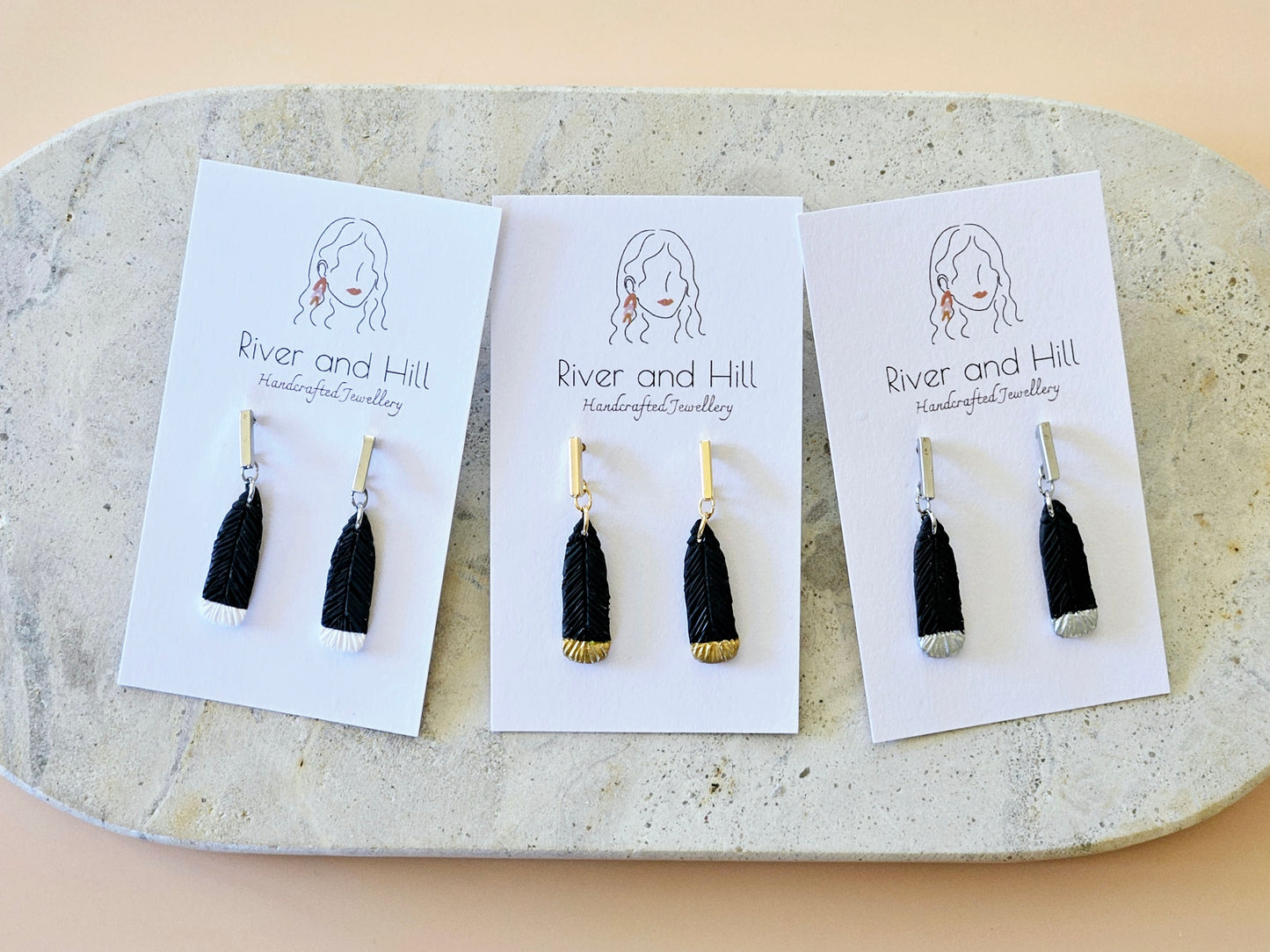 Huia Dainty Feather Earrings