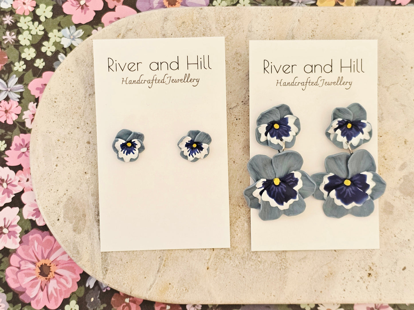 Pansy Studs Blue