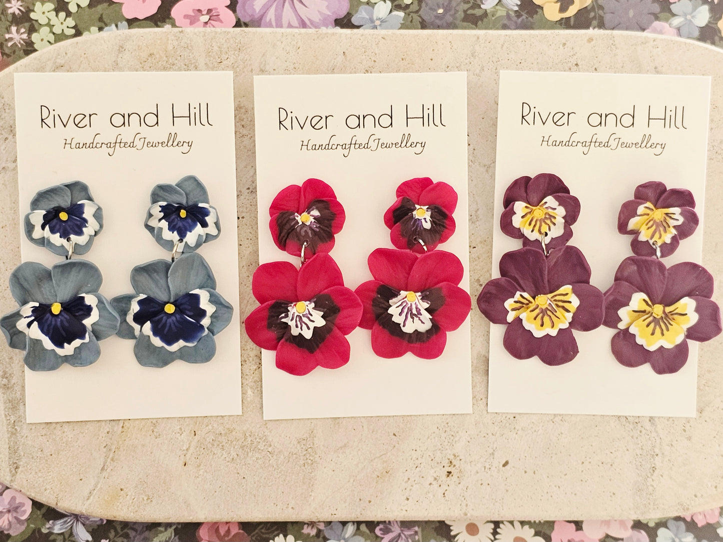 Pansy Statement Earrings Pink