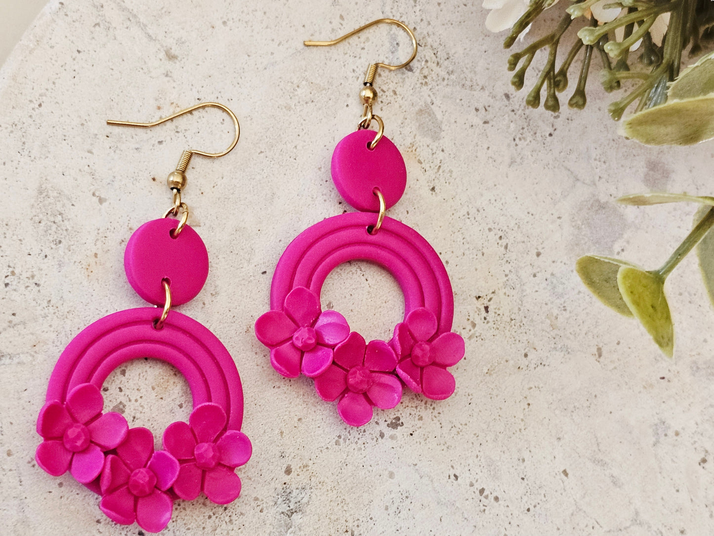 Daily Colour Magenta Floral Earrings