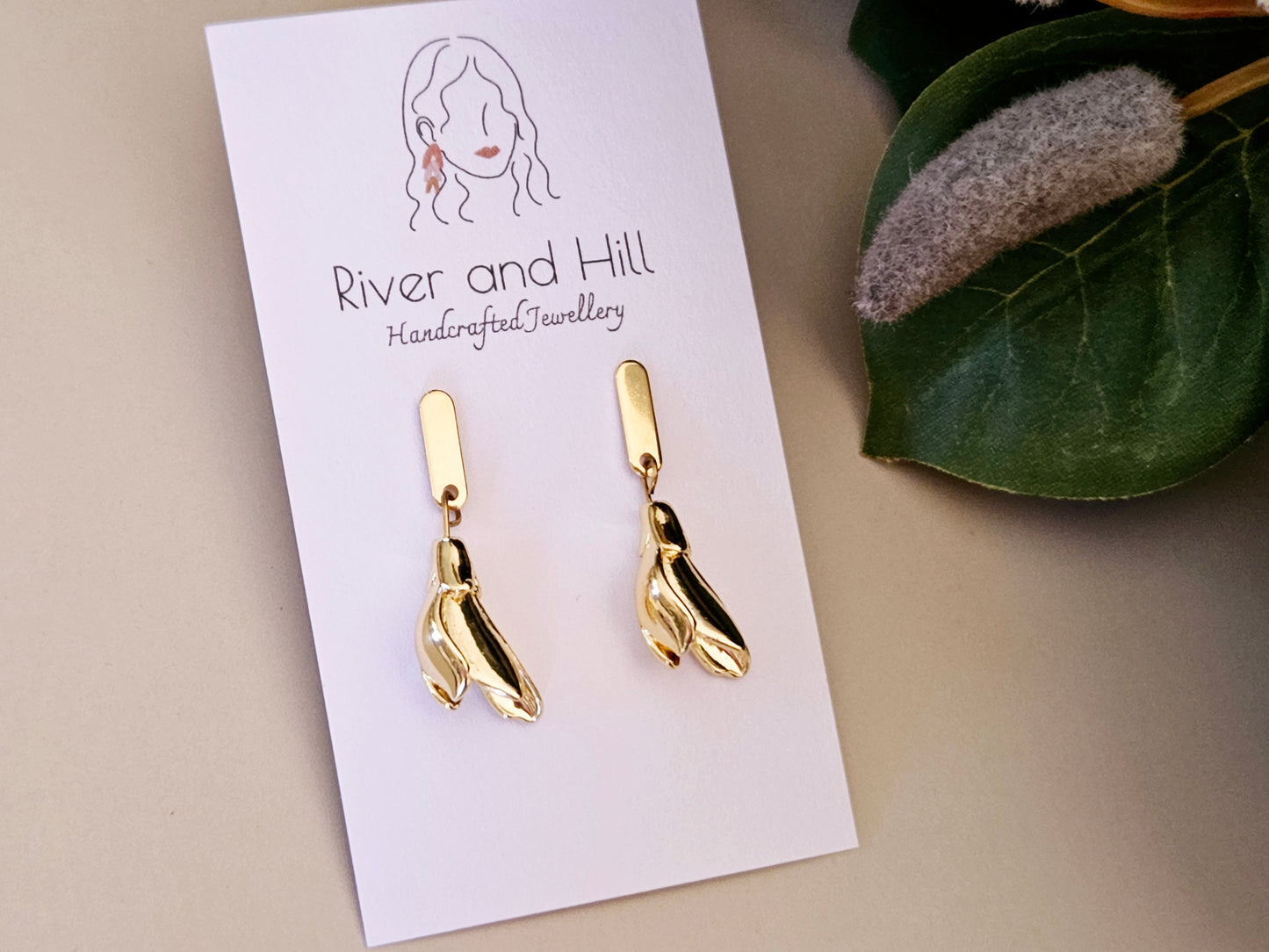 Magnolia Gold Charm Earrings