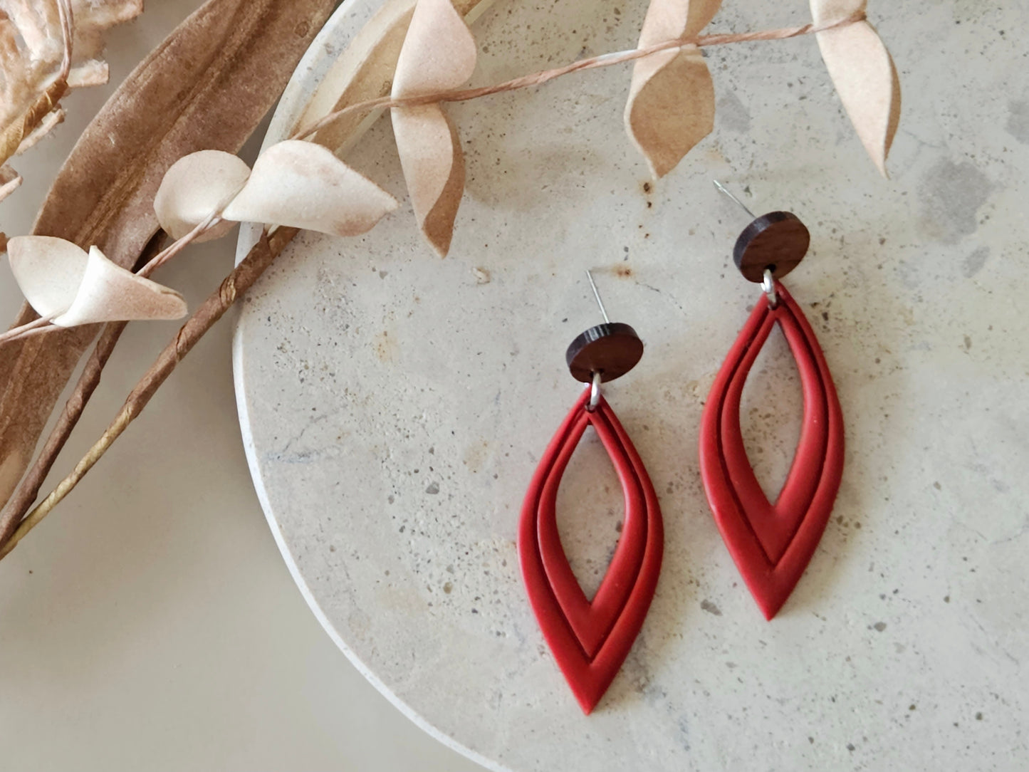 Essentials Cayenne Wooden Earrings