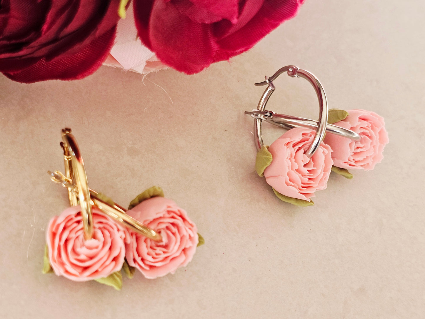 Peonies Pink Hoops