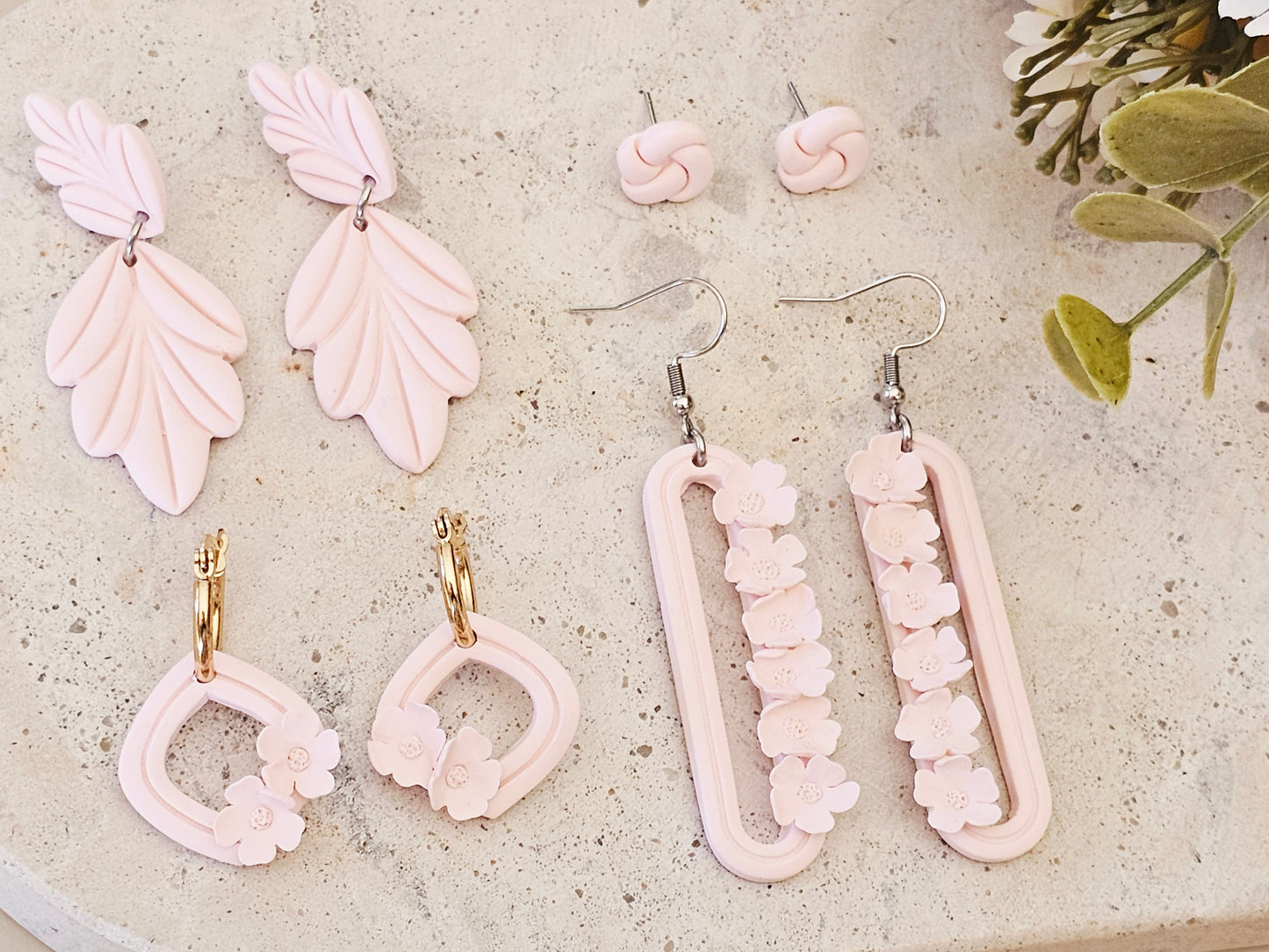 Daily Colour Pastel Pink Floral Earrings